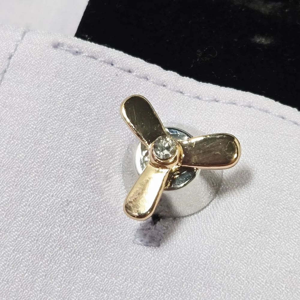 Propeller Cufflinks Men’s Novelty French Cuff Silver Bullet Back Aviator Gift